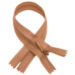 Молния потайная (скрытая) SBS Т3 (3 мм) 1 зам., н/раз., 50 см, S-188, бежевый темн., уп. 50 шт