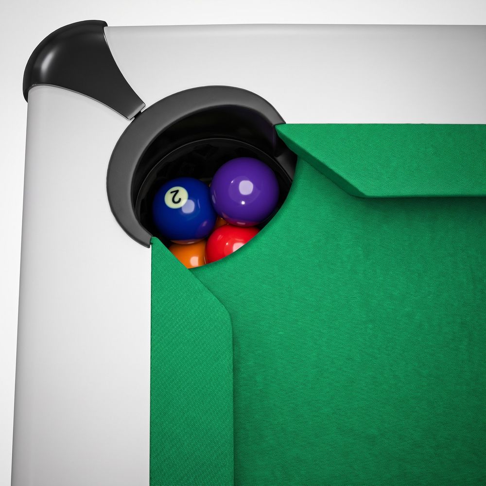 Бильярдный стол для пула Dynamic Billard "Triumph Plus" 8 футов (матово-белый) в комплекте, аксессуары и сукно