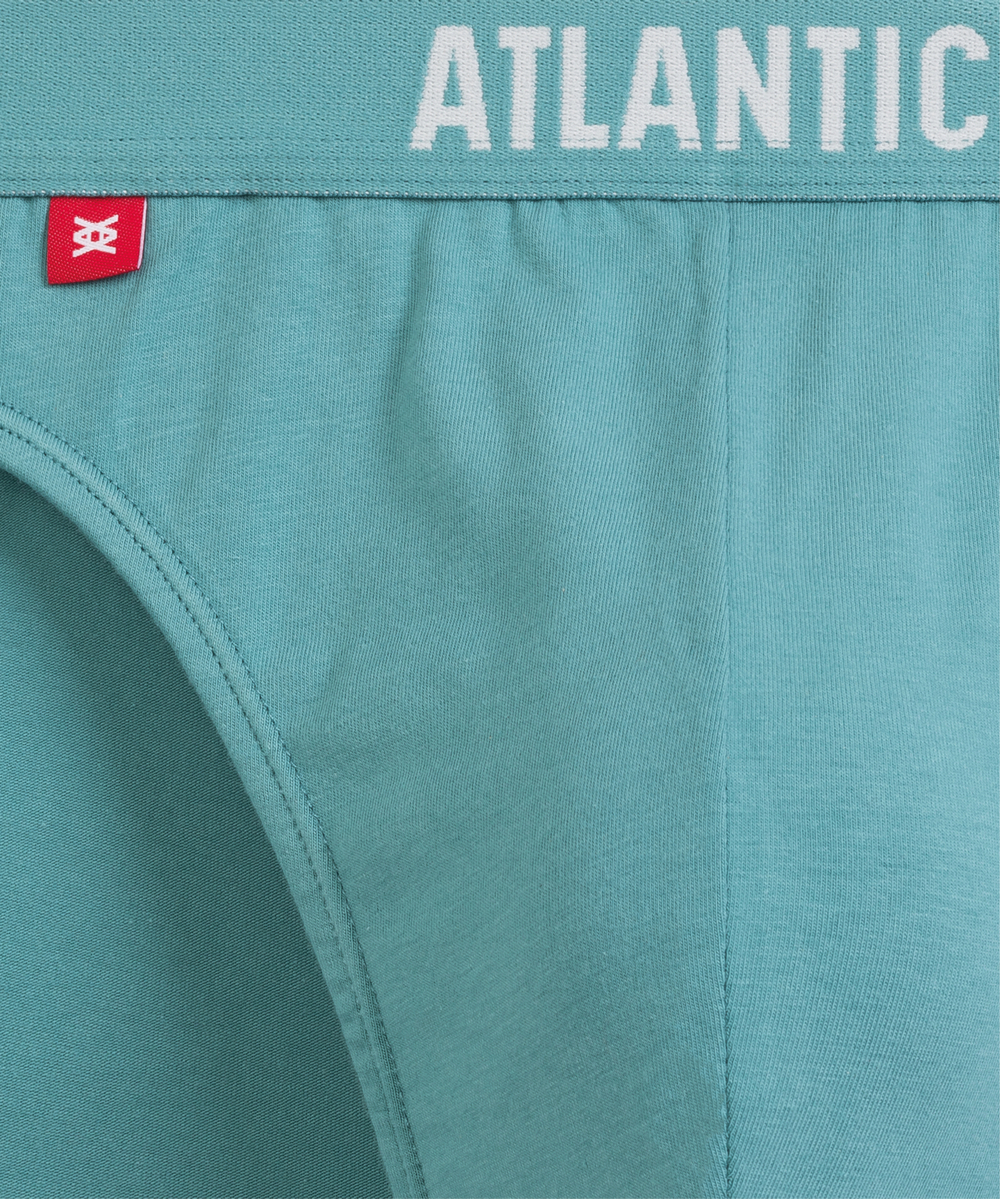 Мужские трусы слипы спорт Atlantic, набор 3 шт., хлопок, голубые + темно-голубые + светло-зеленые, 3MP-094