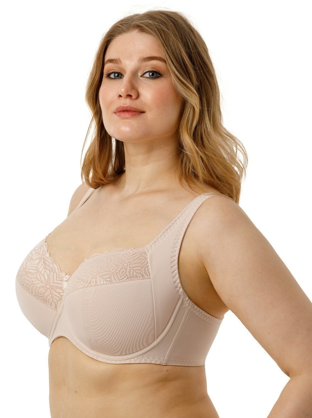 Бюстгальтер на каркасах с мягкими чашками и широким станом (Размер: 85E) (Цвет: белый)