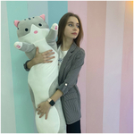 Мягкая игрушка Кот - батон, игрушка - обнимашка 110 см - Серый