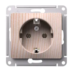 Розетка с заземлением без шторок Systeme Electric Glossa Сосна GSL001543