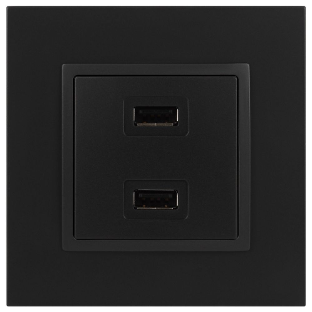 14-4110-05 ЭРА Устройство зарядное USB, 230В/5В-2100мА, IP20, Эра Elegance, антрацит | Эра Elegance