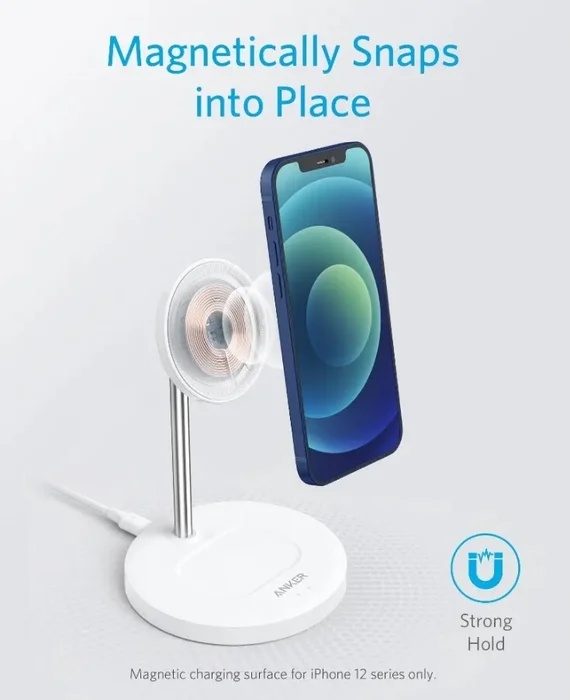 Беспроводное зарядное устройство Anker PowerWave Magnetic 2-in-1 Stand A25611Y1 (Белое)
