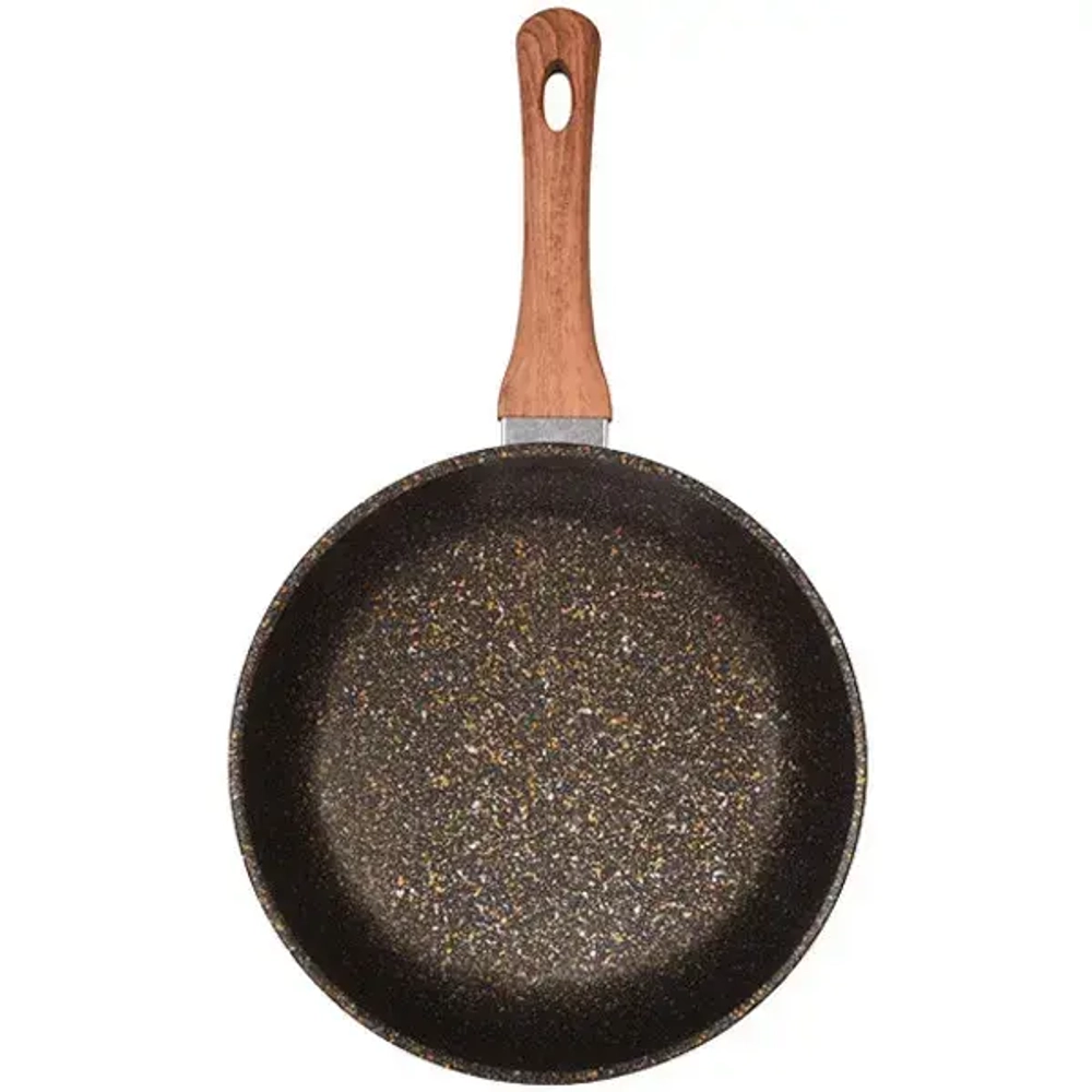 Сковорода 26*6,5см с ручкой и стекл. крышкой «Granit ultra» (black-gold) сгбг261а