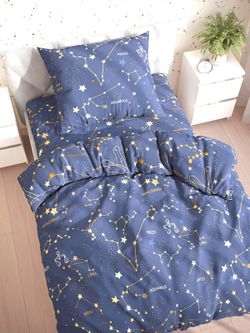 Простынь на резинке "Constellation" 90х200 см Сказка сатин