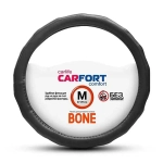 Оплетка руля CarFort CS4162, размер М (38-39 см), экокожа, рельефные рёбра, чёрная