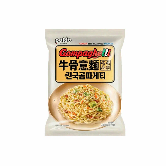 Лапша быстрого приготовления Paldo Gomspaghetti в сливочно-говяжем соусе, 110г (Корея)