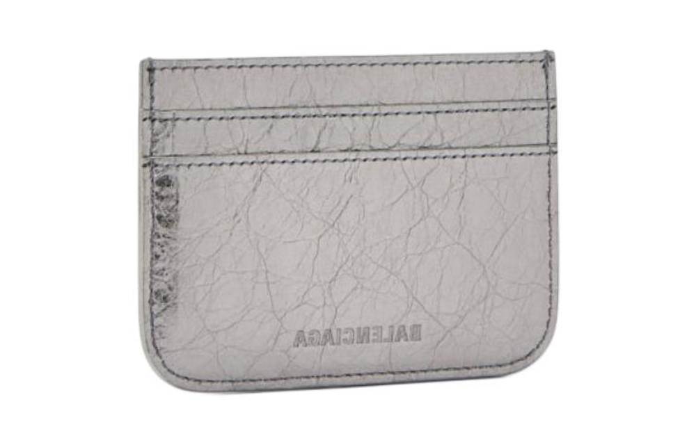 Balenciaga Le Cagole Lambskin Card Holder Women"s Silver