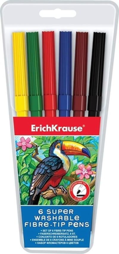 Фломастеры 6цв. (Erich Krause)