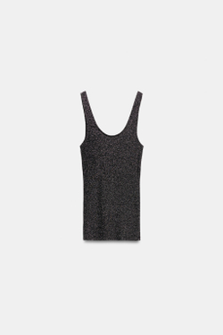 ZARA ТОП С БЛЕСТЯЩЕЙ НИТЬЮ, ЧЕРНЫЙ