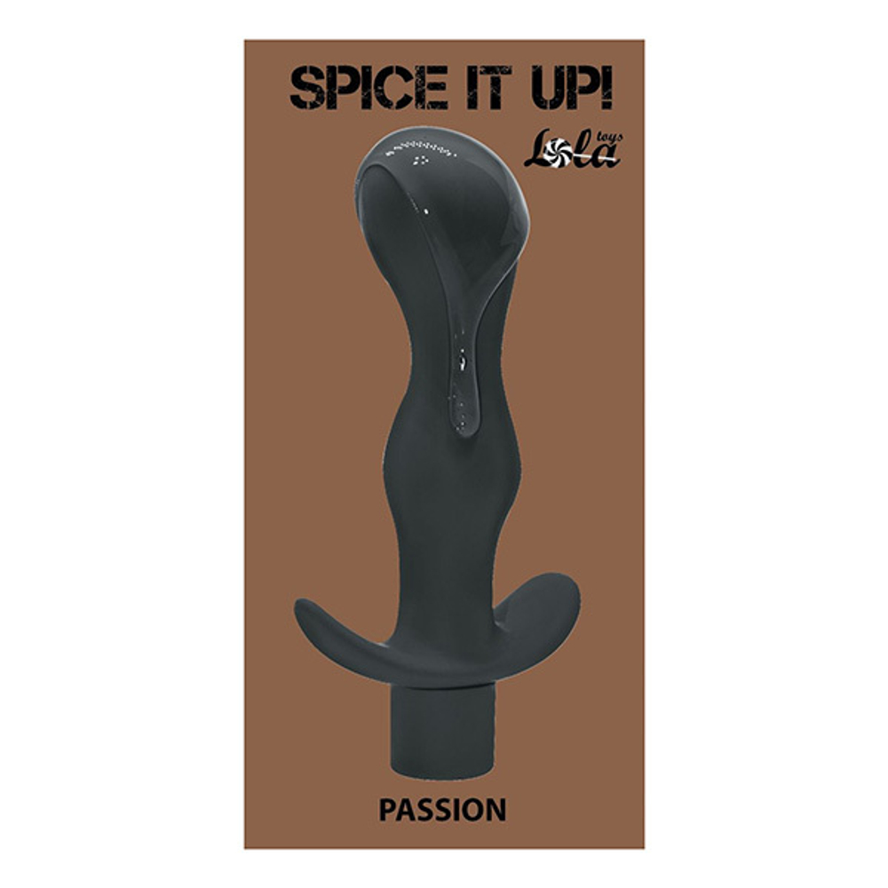 Серая фигурная анальная пробка 14см с вибрацией Lola Games Spice It Up Passion 8004-02Lola