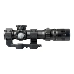 Прицел March-F 1-10x24 Shorty DR-TR1FB FFP+SFP 30мм, с кронштейном - вид справа в профиль на кронштейне