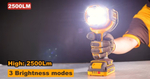 Фонарь аккумуляторный INGCO CWLI20885 INDUSTRIAL 20 В 2500 Лм