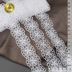 Кружево гипюр (плетёное) 35 мм / 13.71 метра, матовая нить TBY.2506, цв.01 белый, Kruzhevo