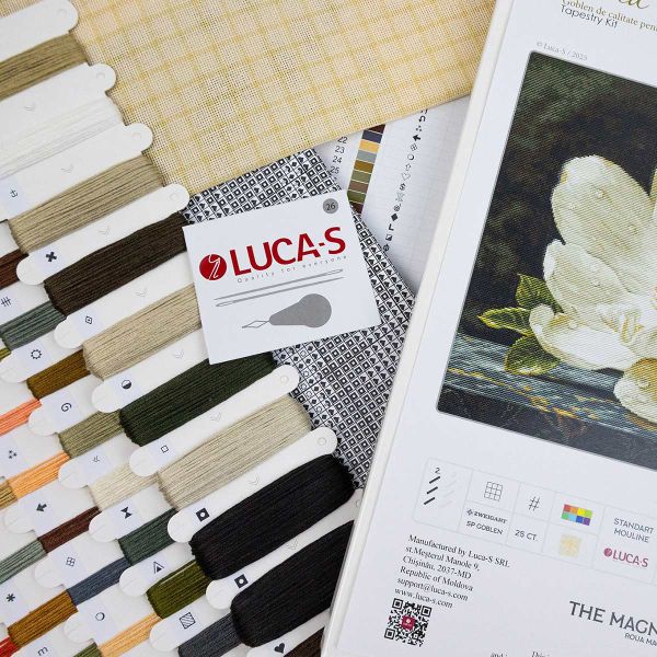 Набор для вышивания нитками Luca-S G713, гобелен Магнолиевая роса, 27х20см