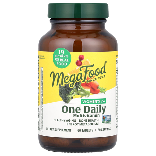 MegaFood, мультивитамины для женщин старше 55 лет, одна таблетка в день, 60 таблеток
