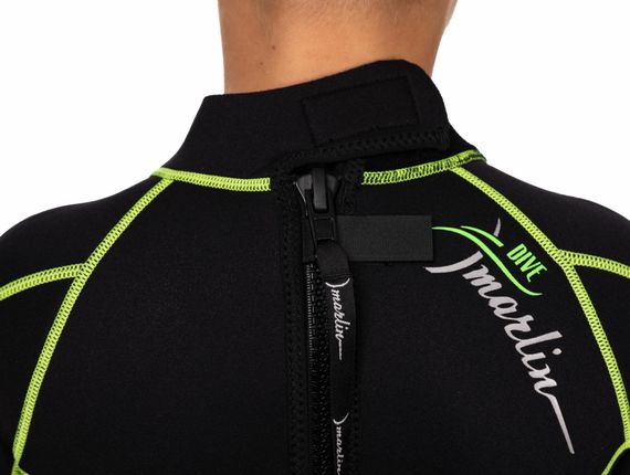 Гидрокостюм детский Marlin Malibu Shorty Junior 2,5 мм черно-зеленый