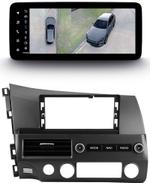 Магнитола для Honda Civic 8 4d 2005-2012 (левый руль) - Teyes LUX ONE 360 монитор 12.3" 2K QLED на Android 10, Быстрая, CarPlay, 4G SIM-слот, 4 камеры в комплекте