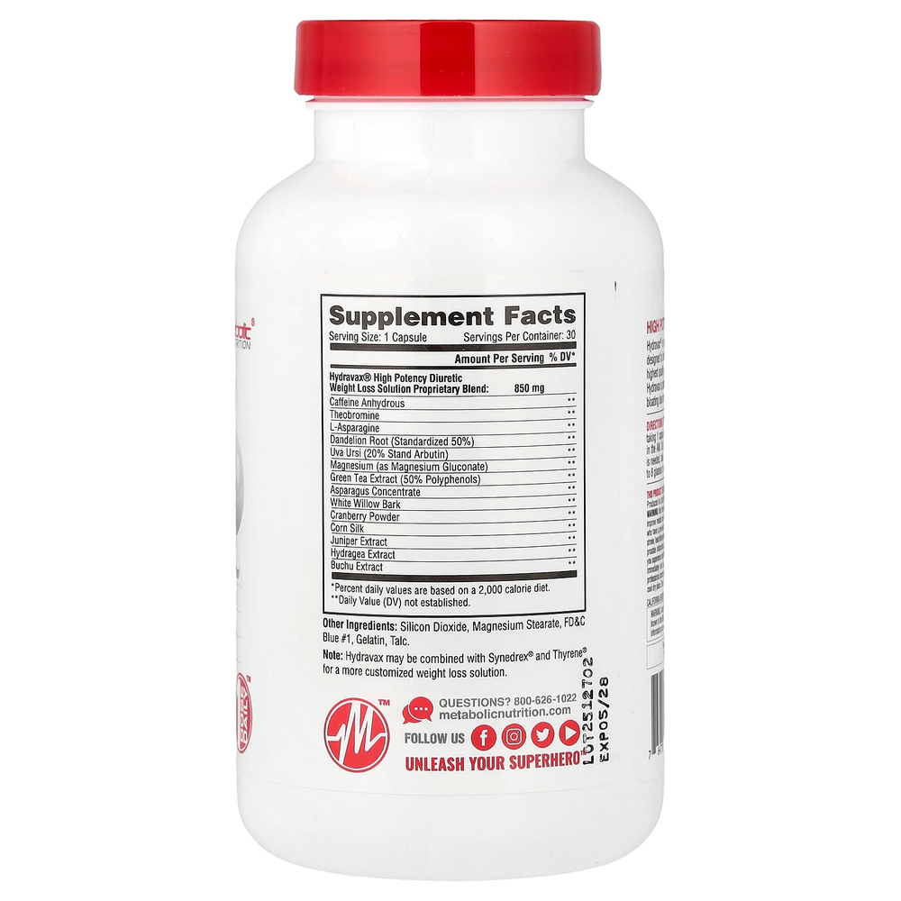 Metabolic Nutrition, Hydravax`` 30 капсул