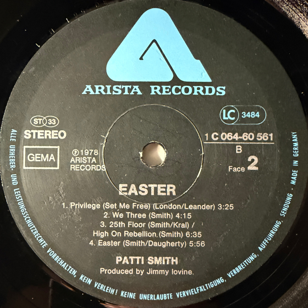 Patti Smith Group – Easter (Германия 1978г.) Т