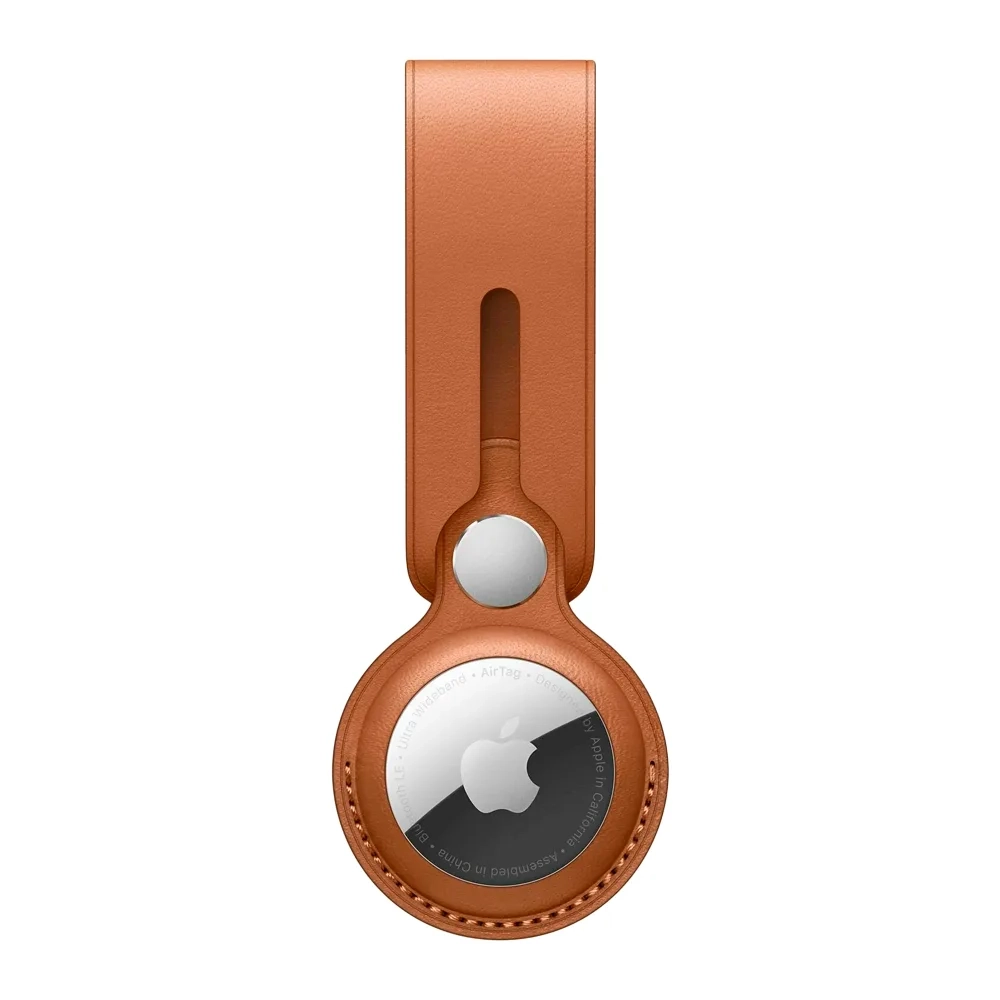 Кожаный брелок-подвеска Apple Leather Loop для AirTag, Saddle Brown (Золотисто-коричневый)