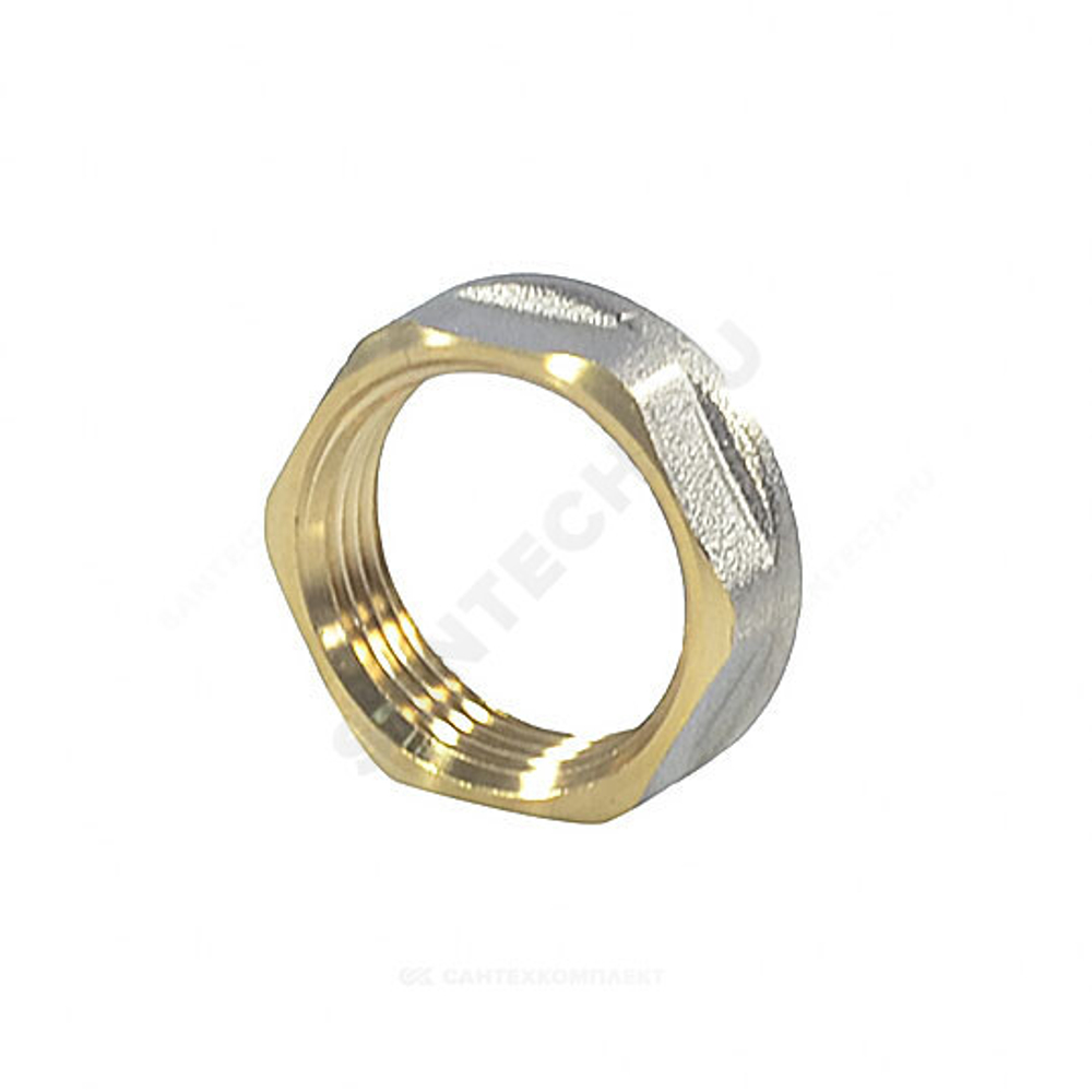 Контргайка латунь никель реборда Ду 40 (1 1/2") ВР Aquasfera 9034-05