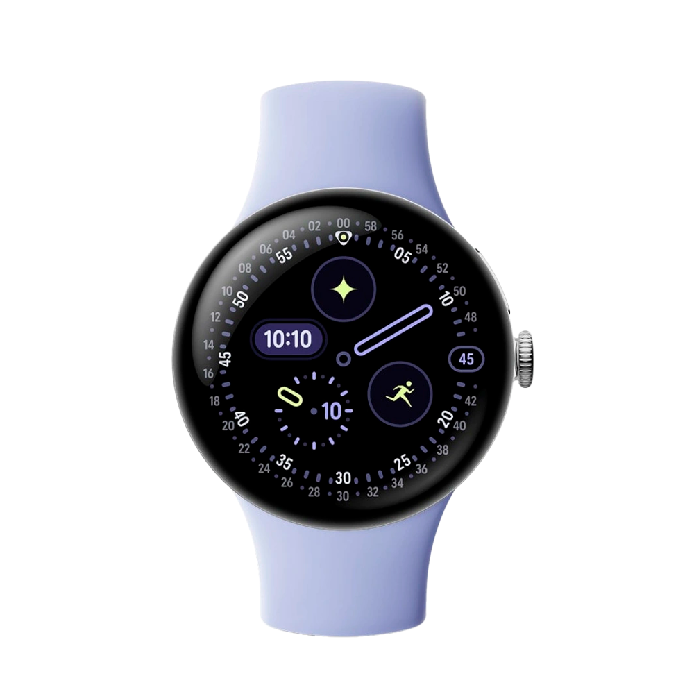 Умные часы Google Pixel Watch 4 Wi-Fi, 41mm, Polished Silver/Iris (Серебряный/Фиолетовый)