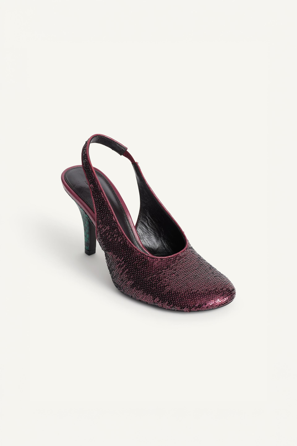 ZARA ТУФЛИ С ОТКРЫТЫМ ЗАДНИКОМ - LIMITED EDITION, БОРДОВО-КРАСНЫЙ