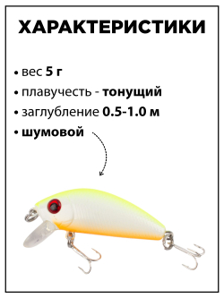 Воблер минноу L Minnow 44 мм 5 г цвет #17