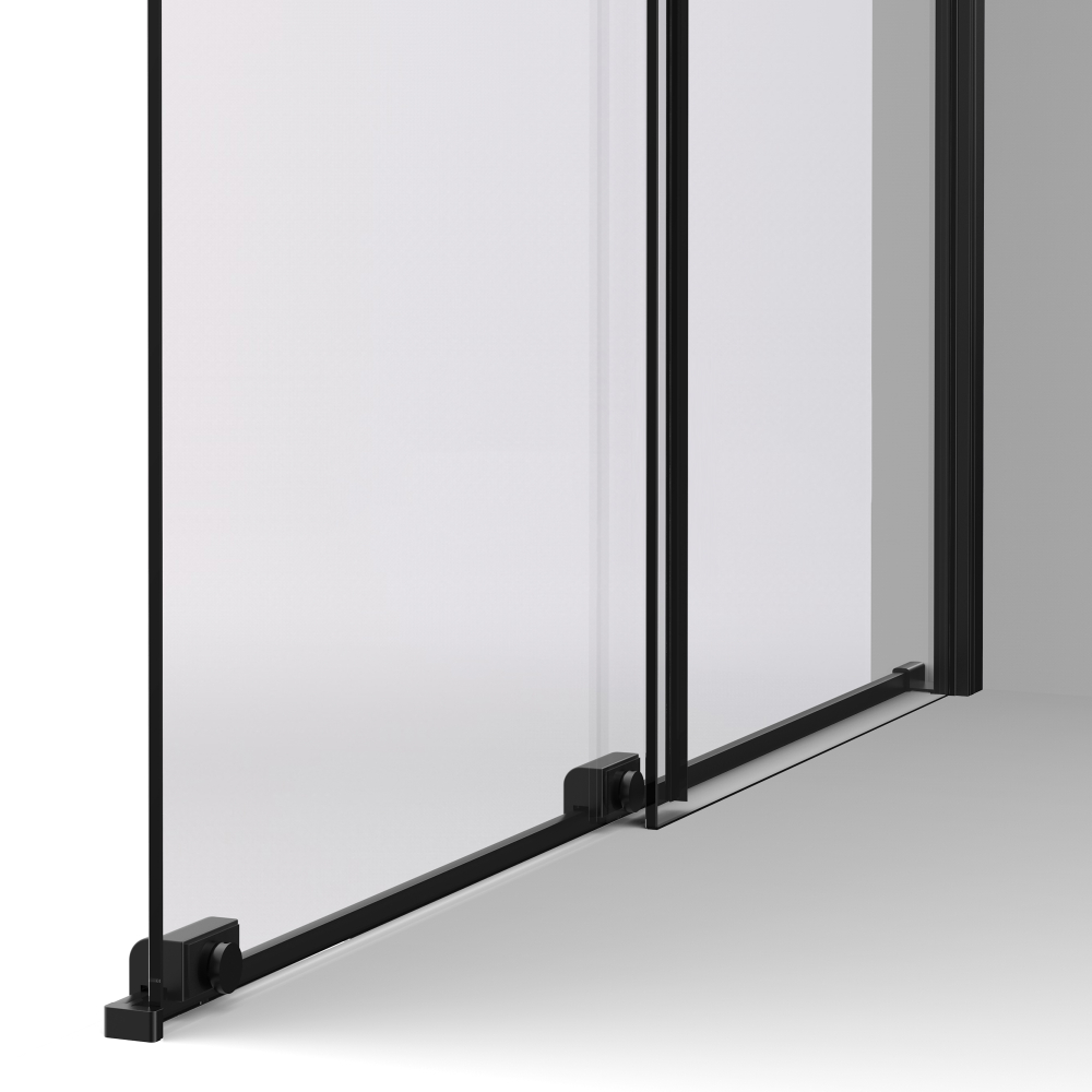 Душевая перегородка Vincea Волк-Ин (Walk-In) VSW-1WSL120GSB, 1200*2000, черный матовый, стекло янтарь