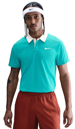 Мужское теннисное поло Nike Court RG Dri-FIT Advantage Slam Tennis - пыльный кактус/белый