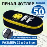 Пенал-футляр BRAUBERG, 1 отделение, органайзер, полиэстер, 22x9x5 см, "Smile OFF", 271587