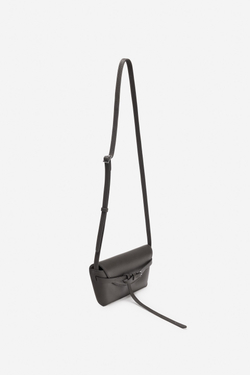 ZARA КОЖАНАЯ СУМКА ЧЕРЕЗ ПЛЕЧО — THE ITEM, СЕРЫЙ