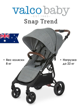 Коляска прогулочная Valco Baby Snap 4 Trend, Grey Marle