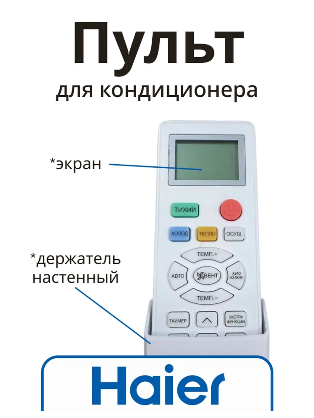 Оригинальный беспроводной инфракрасный пульт дистанционного управления для настенных кондиционеров и сплит-систем Haier, Candy, Hoover A0010401715FC (0010401715FC, V9014557 LAJ, V12843 HJ N2M Z, HSU-07HTM03, AAA3CME0700, AAA3CNE0700)