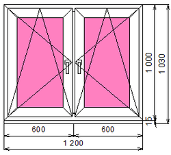 Пластиковое окно 1000 х 1200 ТермА Эко