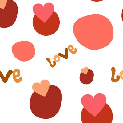 Word Love In A Different Colours And Heart On A Dot.