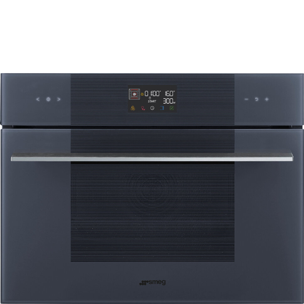 SMEG SO4102M1G Компактный многофункциональный духовой шкаф, комбинированный с микроволновой печью, ширина 60 см, высота 45 см, 11 функций, стекло Neptune Grey