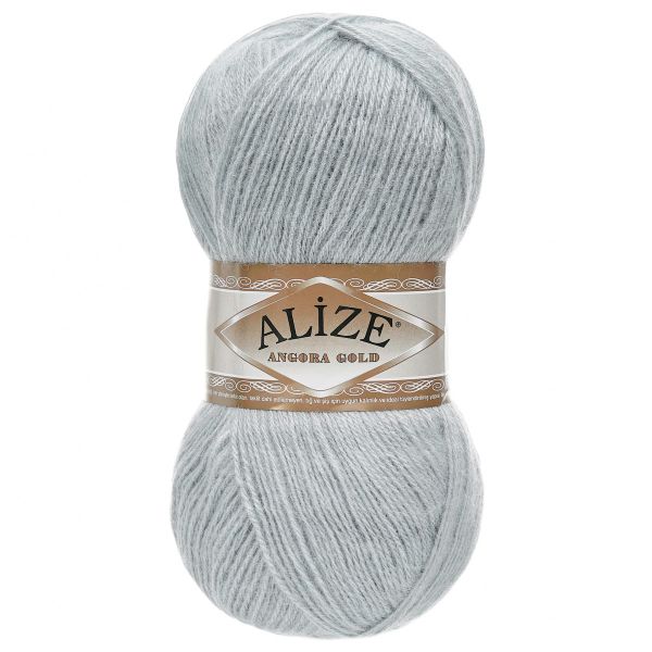 Пряжа Alize (Ализе) Angora Gold / уп.5 мот. по 100 г, 550м, 021 светло-серый A