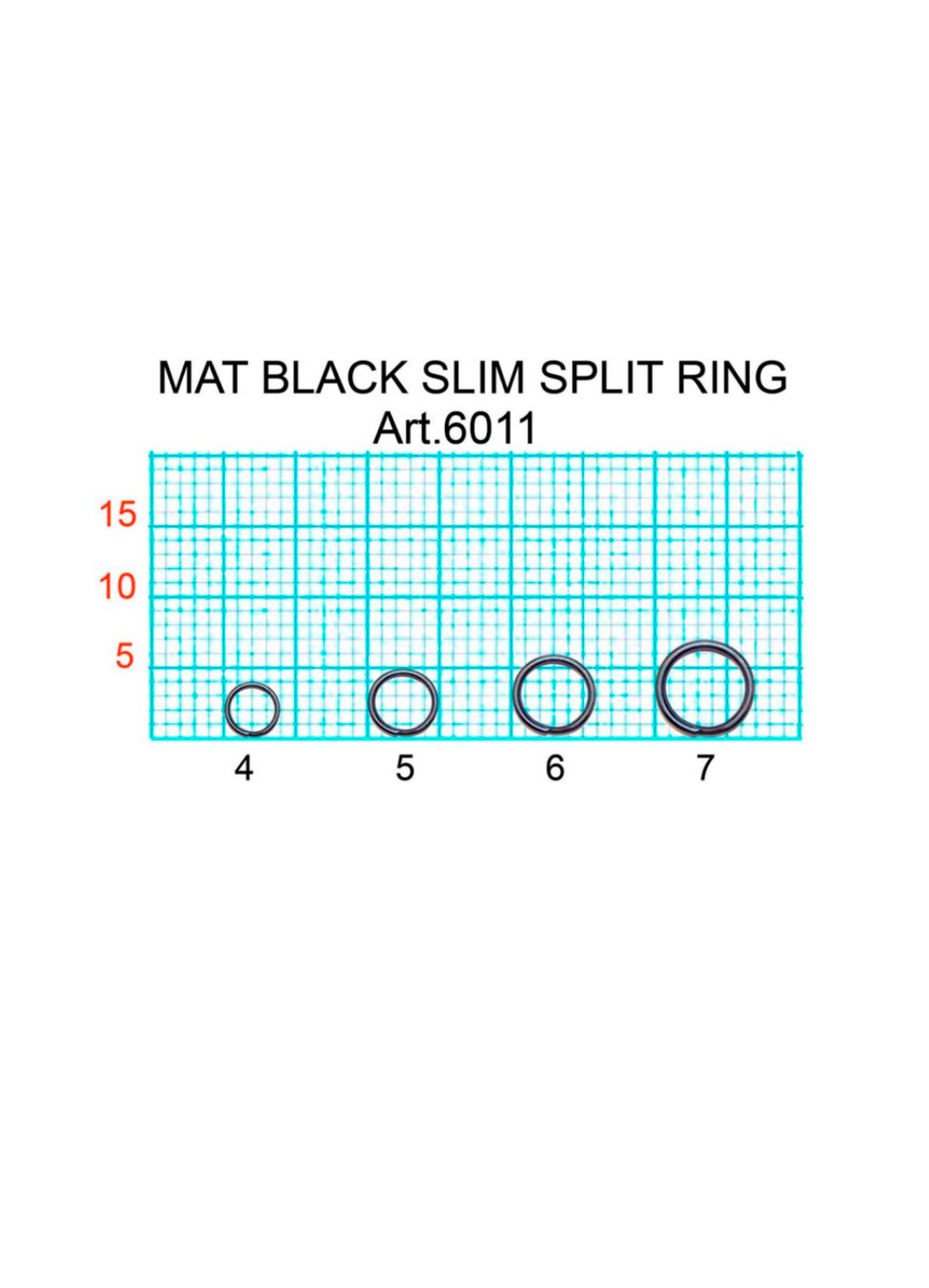 Заводное кольцо Fish Crystal  MAT BLACK SLIM SPLIT RING 6011 №5 ( 5 упаковок )