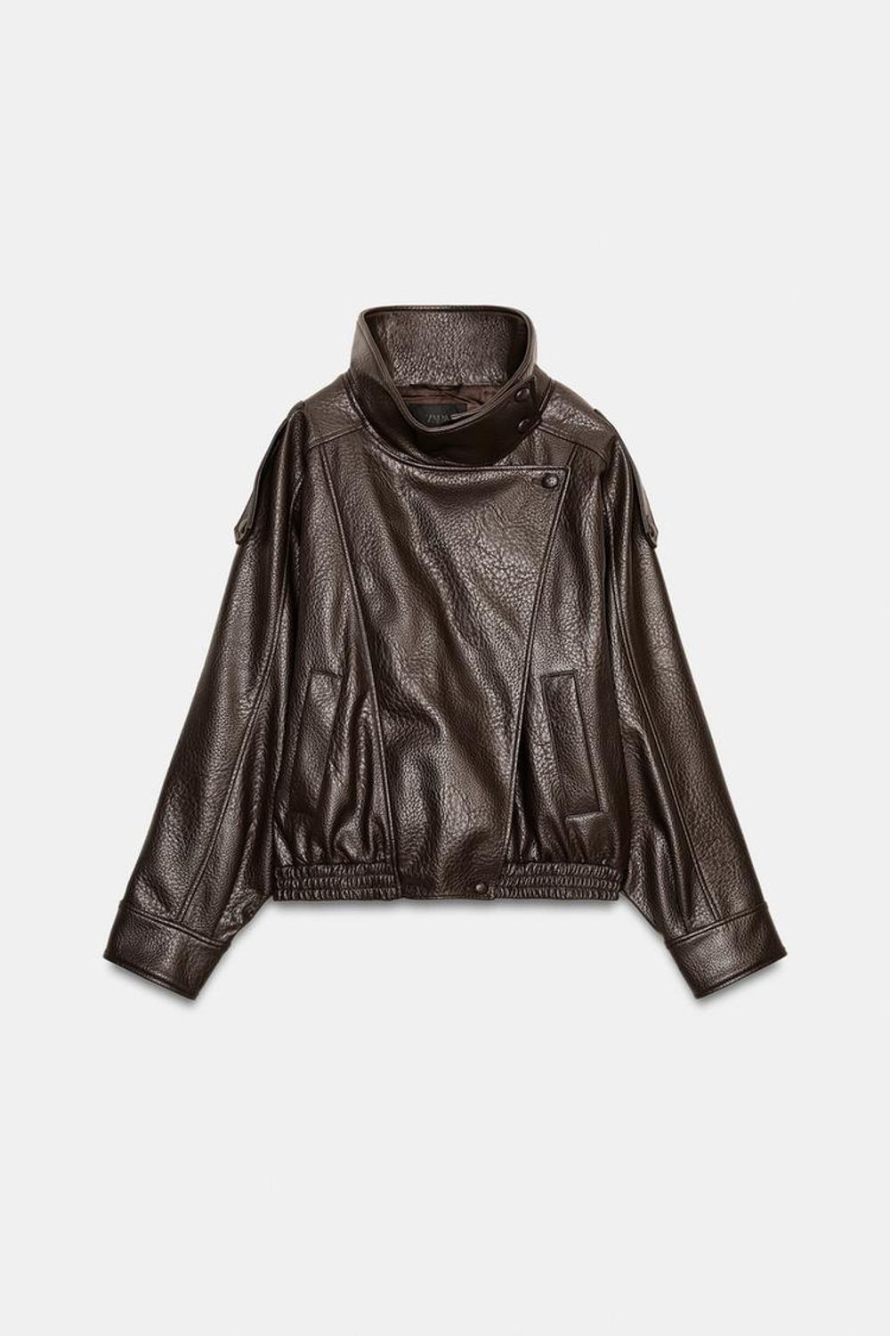 ZARA КУРТКА ИЗ ИСКУССТВЕННОЙ КОЖИ, КОРИЧНЕВЫЙ