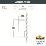 Уличный настенный светильник Fumagalli AMELIA DR2.570.000.LYF1R