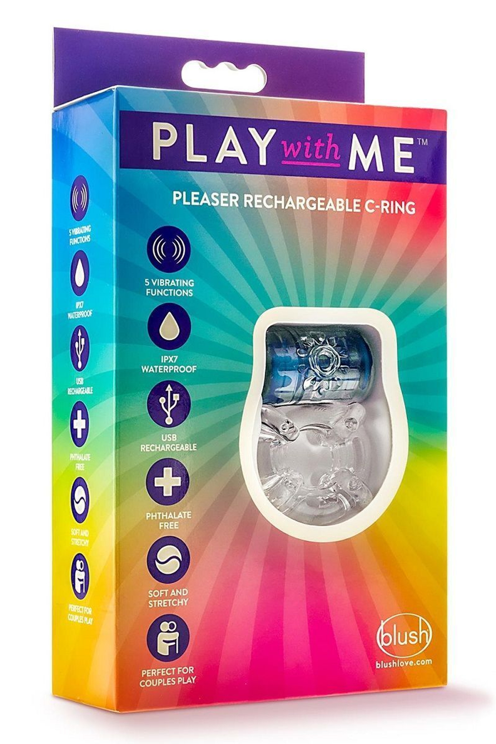 Фиолетовое эрекционное виброкольцо Pleaser Rechargeable C-Ring (Цвет: фиолетовый)