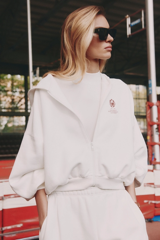 Толстовка на молнии с принтом ATHLEISURE Белый