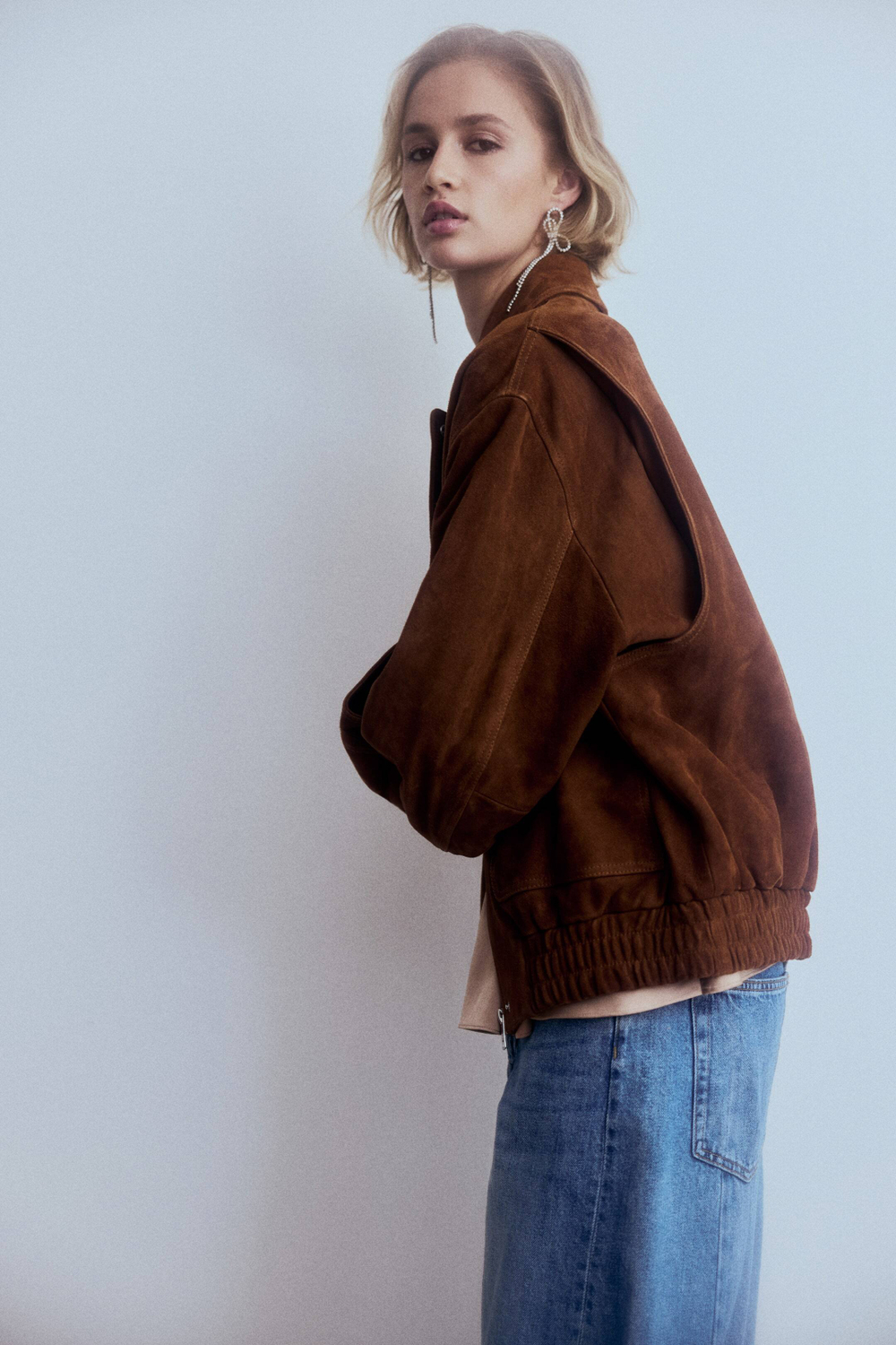 H&M Замшевая куртка, коричневый