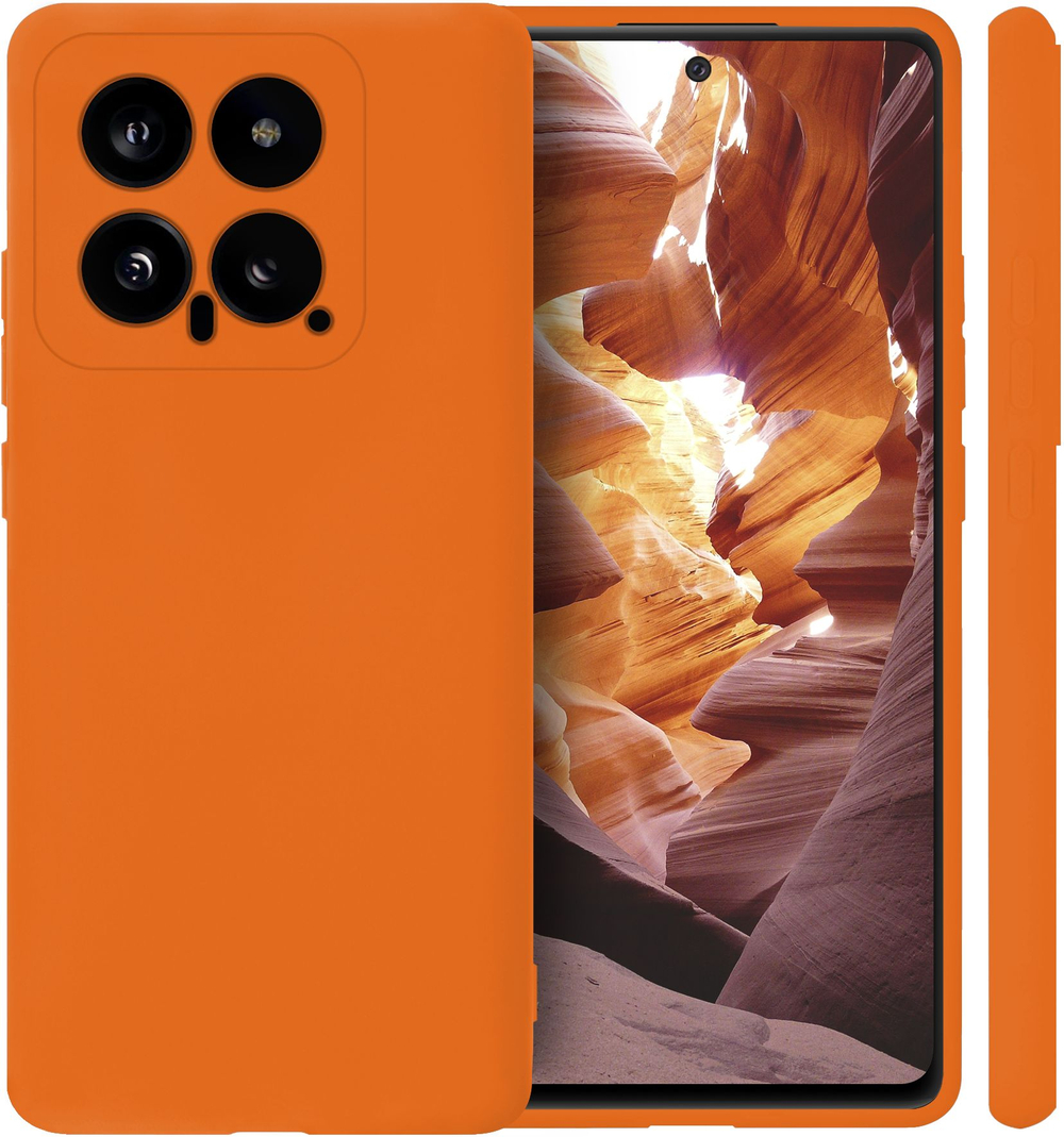 Мягкий Soft Touch чехол из силикона для XIAOMI 14 (не T / PRO!) с бархатной подкладкой