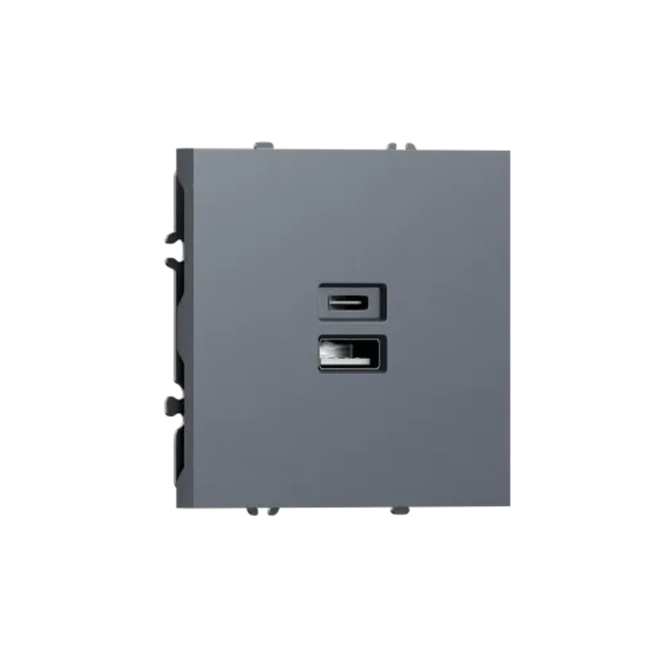 USB зарядное устройство, 20Вт тип A, С, сталь DONEL S08