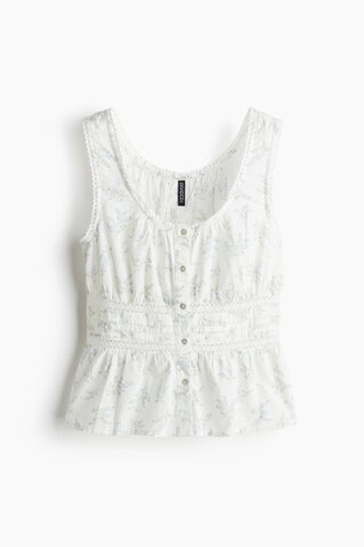 Топ без рукавов с баской — глубокий круглый вырез - H&M