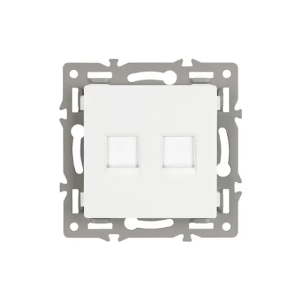 Механизм компьютерной розетки двойной SCT-MPC2-PL-WH (RJ-45, CAT6) (Arlight, -)